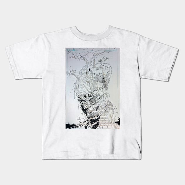 Tree head ice cream Palace Kids T-Shirt by BarnesComicArt